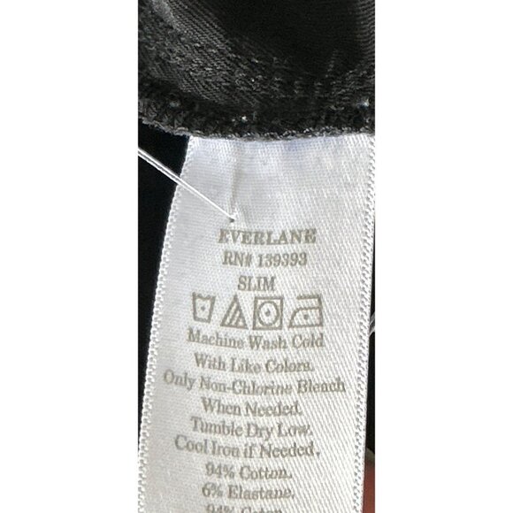 EVERLANE Men's Size 40/30 Slim Fit Black Trousers Pants Cotton Strait Leg - Picture 8 of 9